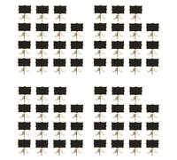 Buhdjfnke Lot de 60 mini tableaux noirs avec chevalet - Petits panneaux rectangulaires pour mariages, fêtes d'anniversaire, numéros de table, étiquettes de repas et occasions spéciales