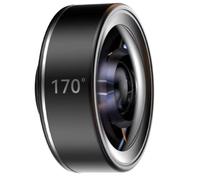 Buhdjfnke Objectif fisheye plein écran, objectif de caméra extérieure de téléphone portable à 170°, plein écran, design sans distorsion
