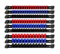 Buhdjfnke Organisateur de clés à douilles, outils d'entraînement, porte-douilles, kit de 9 supports 1/4 x 48 clips, 3/8 x 45 clips, 1/2 x 36 clips