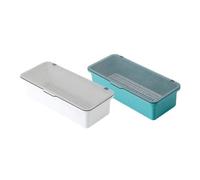 Buhdjfnke Organisateur de tiroir, rangement transparent et organisateur pour coiffeuse, support de maquillage avec couvercle pour les écrans de salle de bain E