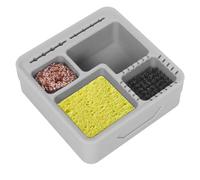 Buhdjfnke Outil de nettoyage de tête de soudage, outil de nettoyage de pointe de fer à souder, brosse en acier/éponge, de cuivre, retrait de scories d'étain, silicone