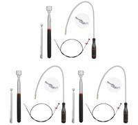Buhdjfnke Paquet de 12 Outils de Ramassage Magnétique Télescopique, Outil de Ramassage Télescopique Magnétique Extensible 1-15 LB et Ressort Pliable de 23 Pouces