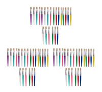 Buhdjfnke Pinceaux pour Enfants, Ensemble de 66 Pinceaux Ronds et Plats, Pinceaux Faciles à et à Nettoyer pour Tout-Petits, Pinceaux
