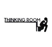 Buhdjfnke Plaque de porte de toilette élégante et moderne en métal : une sculpture murale pour la salle de réflexion, une œuvre d'art élégante et un pendentif pour la décoration intérieure