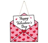 Buhdjfnke Plaque de porte d'enveloppe de Saint-Valentin Off, Happy Valentines Day Signe Décoration de ferme, Décoration de porte d'entrée de la Saint-Valentin