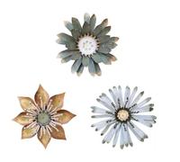 Buhdjfnke Sculpture pour jardin, -cour, intérieur et extérieur, salon, décoration murale, art floral 3D en métal, artisanat, sculptures, facile à utiliser