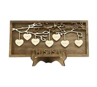 Buhdjfnke Tableau généalogique, décoration, nom de famille sculpté, ornements, cadeau de fête des mères, 7 noms