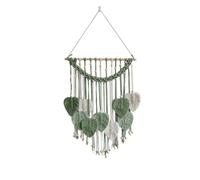 Buhdjfnke Tapisserie murale en forme de feuilles, décoration murale, plumes, feuilles tissées, décoration, art mural fait à la main, décoration murale à ressorts, B