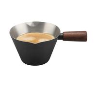 Buhdjfnke Tasse à avec poignée en bois et double bec verseur - Acier inoxydable - 200 ml (6,8 oz) Tasse à B