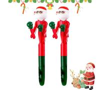 Buhjnmik 2 Pièces Stylo À Bille Père Noël, Encre Drôle Pour La Boxe, Décompression, Jeu Festif, Fournitures Scolaires, Étudiants