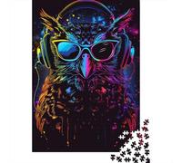 Búho Con gafas de Sol - Rompecabezas de 1000 piezas Para Adolescentes, Regalos, rompecabezas de Madera Para adultos, juegos educativos Para el hogar, juguetes de bricolaje, 1000 piezas (38 x 26 cm)