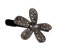 Buhygn Barrette À Cheveux Fleur Scintillante Strass - Épingle Métal Brillant Vintage Bec De Canard - Barrettes Fleur Vintage - Pour Festival Salon Maison Voyage Mariage Nuptial Soin Fête Été Vacances