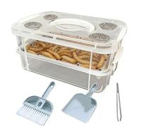 Buhygn Kit d'élevage de ténébrions,Bacs d'alimentation à Grillage Fin pour de Farine | Boîte d'alimentation pour Larves de maïs - pour Les Dragons barbus, Poules, Grenouilles, lézards et