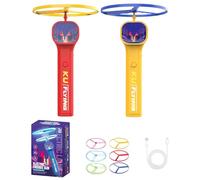 Buhygn Lanceur de disque volant rechargeable avec 6 disques volants, stimule les instincts de chasse, 12,7 cm, jouet interactif pour chat, meilleure prise en main et stabilité, pour animal de