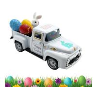 Buhygn Plateau de Présentation à Étagères - Petit Camion modèle avec œufs et Lapin - Décorations de Pâques pour Camion - pour Table, dortoir, Porche, Salon, Maison, Cuisine, Manteau de