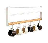 Buhygn Porte-tasses sous armoire - 6 crochets sans perçage multifonctionnel | support de rangement pour spatules | pour tasses, louches, cravates, écharpes, ceintures, cuisine, maison, restaurant