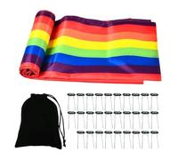 Buhygn Toile De Toboggan en Arc-en-, Construction Robuste, 1,4 X 1 100 Cm, Tapis D'activité pour Le Travail D'équipe, Jeu De Collaboration en Groupe, Solution De Stockage Portable, pour Les Jeux en
