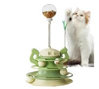 Buhyujkm Cat Puzzle Toys, Interactive Feather Track Toy, Fun Exercise Puzzle for Kittens, Stable Kitten Toy for Home, Engaging Plaything 9.84x9.84x16.34 inches for Cats