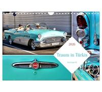 Buick super 50 Calendrier mural 2026 format A4 paysage avec inscription « Traum in Turquoise » - Calendrier mensuel CALVENDO