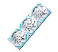 Build Blocks UNI Daisy Chain RGB PC Fan 120MM 3er Pack,2000RPM/62.36CFM,5V3PIN ARGB und 12V4PIN PWM Fan (White Reverse Blade)