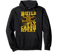 Build Fly Crash Repeat Funny Drone Pilot Flying Pun Sweat À Capuche-Marque Générale