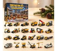 Build the Fleet Collection Calendrier de l'Avent 24 jours pour véhicule | Calendrier de Noël avec 24 mini véhicules : véhicules de construction, agriculture, sauvetage, pompiers et véhicules urbains