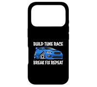 Build Tune Race Break Fix Repeat Import Car Cartoon Humour Coque pour iPhone 17 Pro