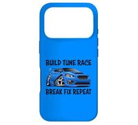 Build Tune Race Break Fix Repeat Import Car Cartoon Humour Coque pour iPhone 17 Pro