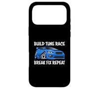 Build Tune Race Break Fix Repeat Import Car Cartoon Humour Coque pour iPhone 17 Pro Max