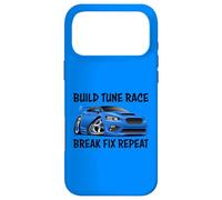 Build Tune Race Break Fix Repeat Import Car Cartoon Humour Coque pour iPhone 17 Pro Max