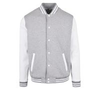 Build Your Brand Bb004-basic College Jacket, Gris chiné/Blanc, XS Hommes