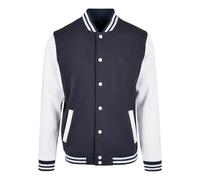 Build Your Brand Basic College Jacket Blanc,Bleu 2XL Homme