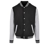 Build Your Brand Bb004-basic College Jacket, Noir/Gris chiné, 3XL Hommes