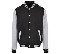 Build Your Brand Bb004-basic College Jacket, Noir/Gris chiné, XS Hommes