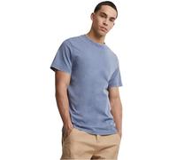 Build Your Brand By190-acid Washed Round Neck Tee T-Shirt, Bleu Vintage, XL Hommes