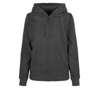 Build Your Brand Femme À Zippé Basique pour Femme Sweatshirt capuche, Charbon, M EU
