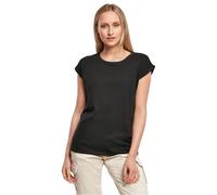 Build Your Brand Femme By021-ladies Extended Shoulder Tee T-Shirt, Noir, M EU