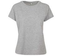 Build Your Brand Femme Ladies Box Tee T-Shirt, Heather Grey, XS EU