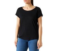 Build Your Brand Femme Ladies Long Slub Tee T-Shirt, Black, M