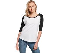 Build Your Brand Thé Raglan 3/4 pour Femme T-Shirt, Blanc/Gris chiné, XL