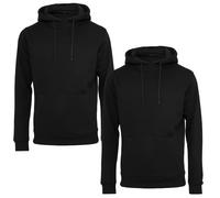 Build your Brand Heavy Capuche 2-Pack Pull à Capuche Brossé Polaire Homme