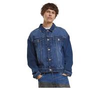 Build Your Brand Heavy Ounce Boxy New Mid Denim Jacket Bleu XL Homme