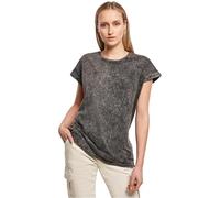 Build Your Brand Ladies Acid Washed Extended Shoulder Tee T-Shirt, Gris foncé et Blanc, 4XL Femme