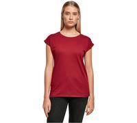 Build Your Brand Ladies Extended Shoulder Tee T-Shirt, bordeaux, M Femmes