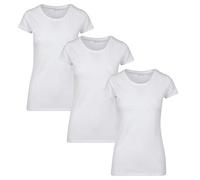 Build Your Brand Ladies Merch T-Shirt 3-Pack, Blanc (WHT/WHT/WHT 01205), Medium Femme