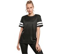 Build Your Brand Ladies Mesh Stripe Tee T-Shirt Femme, Noir/Blanc, s