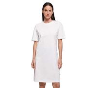 Build Your Brand Ladies Organic Oversized Slit Tee Dress Robe, White, 4XL Femme