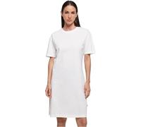 Build Your Brand Ladies Organic Oversized Slit Tee Dress Robe, White, XXL Femme
