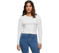 Build Your Brand Ladies Short Longsleeve T-Shirt, Blanc, XL Femmes