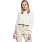 Build Your Brand Ladies Terry Cropped Crew Sweat-Pullover Femme
